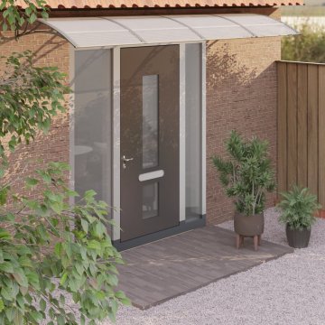 Vidaxl Nadstrešek za vrata siv 400x100 cm polikarbonat
