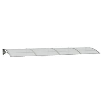 Vidaxl Nadstrešek za vrata siv 400x100 cm polikarbonat