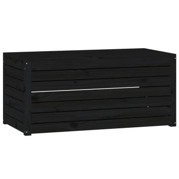 Vidaxl Vrtna škatla črna 101x50,5x46,5 cm trdna borovina