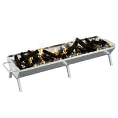 Vidaxl Pladenj za žar srebrn 158x42x31 cm nerjaveče jeklo