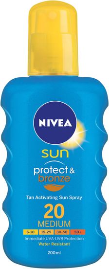 Nivea Sun sprej Protect & Bronze ZF20, 200 ml