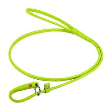 WAUDOG Okrogel usnjen povodec na dušilko zelen 135cm