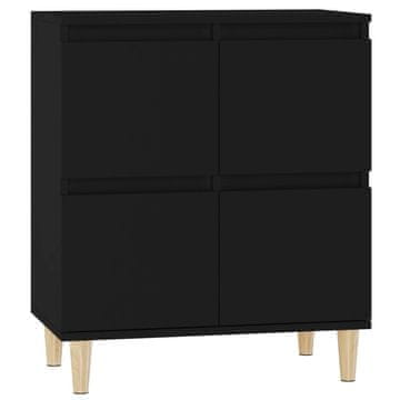 Vidaxl Komoda črna 60x35x70 cm inženirski les