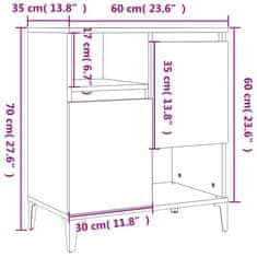 Vidaxl Komoda 2 kosa betonsko siva 60x35x70 cm inženirski les