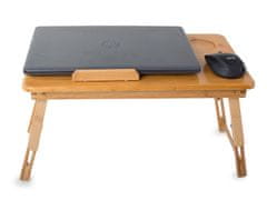 Verkgroup Zložljiva univerzalna bambusova mizica za prenosni računalnik + predal