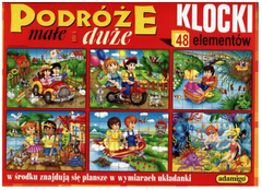 Adamigo Slikovne kocke Potovanje v dvoje, 48 kock