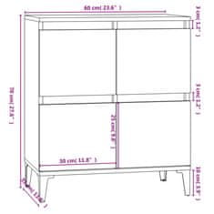 Vidaxl Komoda rjav hrast 60x35x70 cm inženirski les