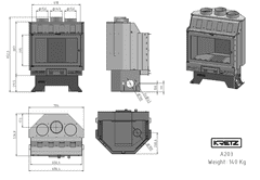 Kretz Dvoslojni toplozračni kaminski vložek A 203
