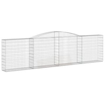 Vidaxl Obokana gabonska košara 400x30x100/120 cm pocinkano železo