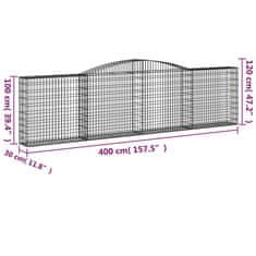 Vidaxl Obokane gabion košare 6 kosi 400x30x100/120 cm pocinkano železo