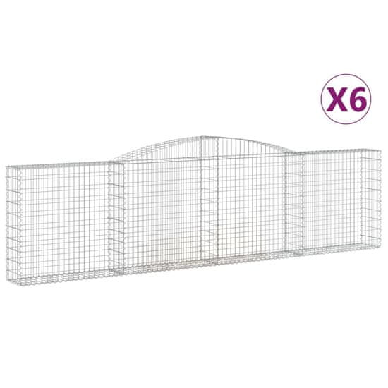 Vidaxl Obokane gabion košare 6 kosi 400x30x100/120 cm pocinkano železo