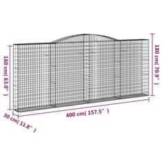 Vidaxl Obokane gabion košare 9 kosi 400x30x160/180 cm pocinkano železo