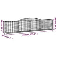 Vidaxl Obokane gabion košare 7 kosov 400x50x80/100 cm cinkano železo