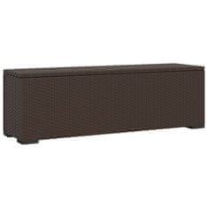 Vidaxl Klop z blazino rjava 110x30x40 cm poli ratan