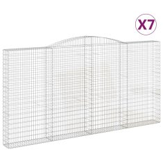 Vidaxl Obokane gabion košare 7 kosa 400x30x200/220 cm pocinkano železo