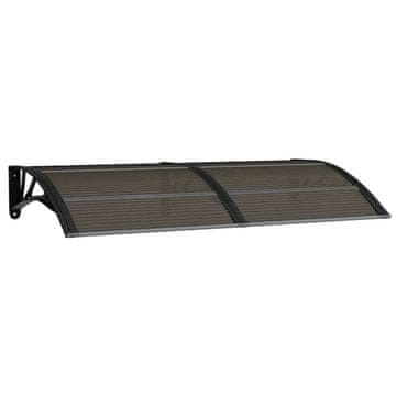 Vidaxl Nadstrešek za vrata črn in prozoren 150x75 cm polikarbonat