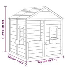 Vidaxl Igralna hišica z vrati in cvetličnimi koriti trden les jelke