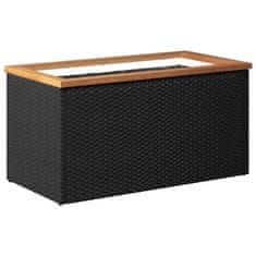 Vidaxl Vrtno korito črno 80x40x40 cm poli ratan