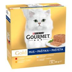 Gourmet Gold Multipack paštete z govedino, tuno, jetri in puranom, 96 x 85 g