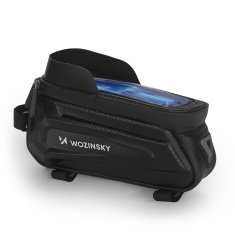 WOZINSKY Kolesarska torba za okvir z etui za telefon 1,7 l, črna
