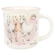 Miss Melody Darilna skodelica , Roza + pastelne barve, 3 konji