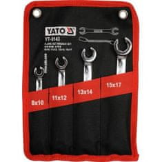 YATO Komplet 4 obročnih ključev 8-17 mm polodprtih