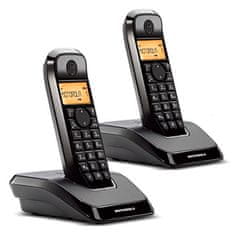 Motorola S1202 telefon, črna, 2 kosa
