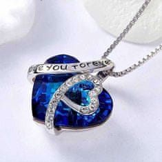 Netscroll Modra ženska verižica v obliki srca z napisom, TitanicNecklace