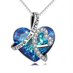 Netscroll Modra ženska verižica v obliki srca z napisom, TitanicNecklace