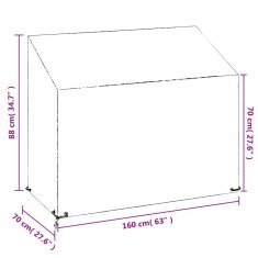 Vidaxl Prevleka za vrtno klop 8 obročkov 160x70x70/88 cm polietilen