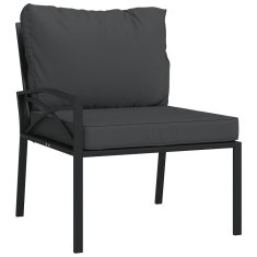 Vidaxl Vrtni stoli s sivimi blazinami 2 kosa 62x75x79 cm jeklo