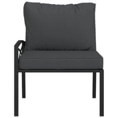 Vidaxl Vrtni stoli s sivimi blazinami 2 kosa 62x75x79 cm jeklo