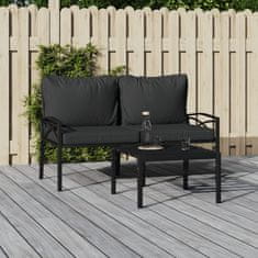 Vidaxl Vrtni stoli s sivimi blazinami 2 kosa 62x75x79 cm jeklo