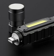 Supfire G19 Kombinirana LED svetilka in LED čelna svetilka 500lm, USB, Li-ion