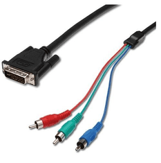 Cabletech Kabel DVI M (24+5) - 3x RCA/cinch M., 1.8m
