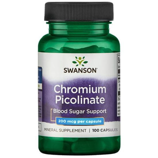 Swanson Kromov pikolinat, 200 mcg, 100 kapsul