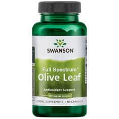 Swanson Oljčni listi polnega spektra, 400 mg (izvleček oljčnih listov), 60 kapsul