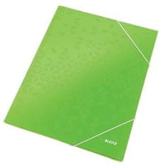 Leitz Tridelne mape WOW, A4, zelene barve