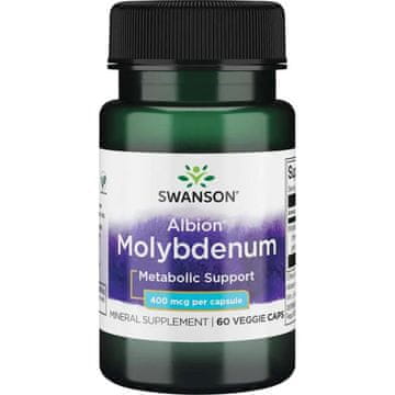Swanson Molybdenum Chelated, 400 mcg, 60 zeliščnih kapsul