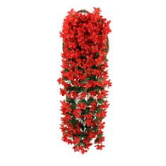 Cool Mango Umetna cvetlična viseča rastlina, za zunanjo in notranjo uporabo, viseča roža, 80 cm - Hangyplant, Rdeča