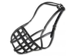 Dino Usnjeni, črn nagobčnik "21" ZA MAJHNEGA MASTIFA