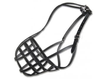 Dino Usnjeni, črn nagobčnik "21" ZA MAJHNEGA MASTIFA