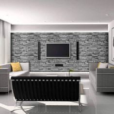 Netscroll Samolepilne stenske nalepke s 3D izgledom sive opeke, samolepilne tapete 300x45 cm, enostaven nanos, vinil, vodoodporne, GreyBricks