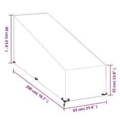 Vidaxl Prevleka za ležalnik 2 kosa 12 obročkov 200x65x35/60 cm PE