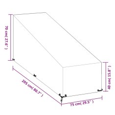 Vidaxl Prevleka za ležalnik 12 obročkov 205x75x40/70 cm polietilen