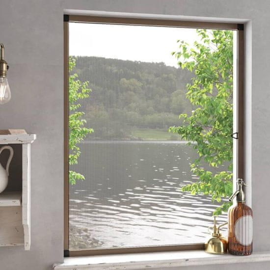 Vidaxl Komarnik za okna rjav 80x100 cm