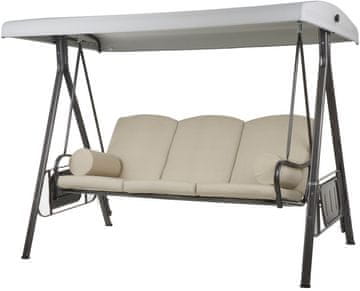 DAJAR SALERNO Kovinska Vrtna Gugalnica za 3 Osebe z Nastavljivo Streho