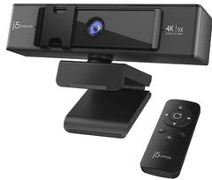 J5CREATE JVCU435 spletna kamera, 4K, 5x digitalna povečava, črna