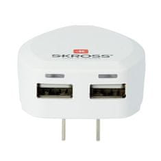 Skross USB polnilni adapter za ZDA, 2400mA, 2x USB izhod (DC10USA)