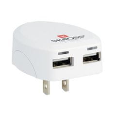 Skross USB polnilni adapter za ZDA, 2400mA, 2x USB izhod (DC10USA)
